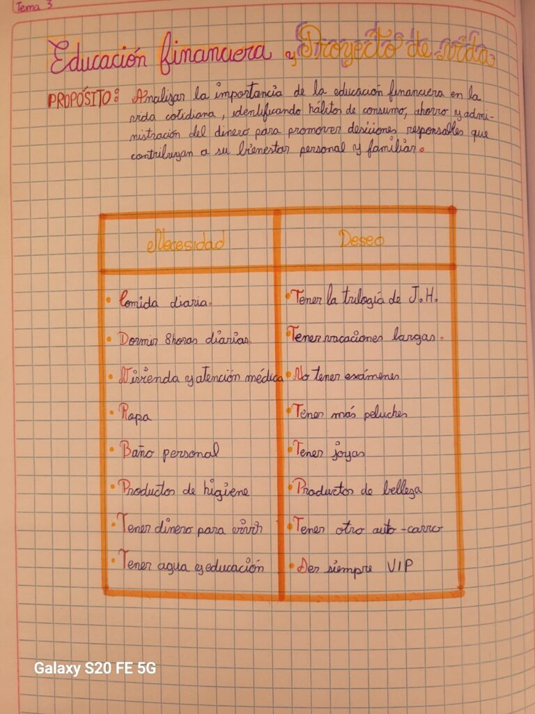 Educación financiera y proyecto de vida