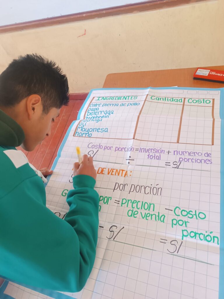 EFV experiencia vivencial en educación financiera por medio de la gastronomía en la institucionGona Cisneros de sicuani