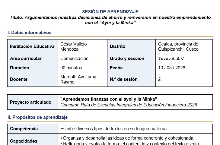 Informe argumentativo escrito: “Decidimos cómo administrar las ganancias de nuestro emprendimiento”.