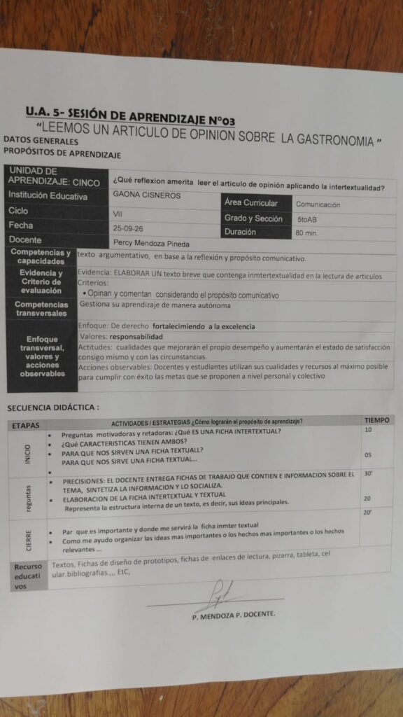 Escuela integrada: Leemos un articulo de opinión sobre la gastronomia
