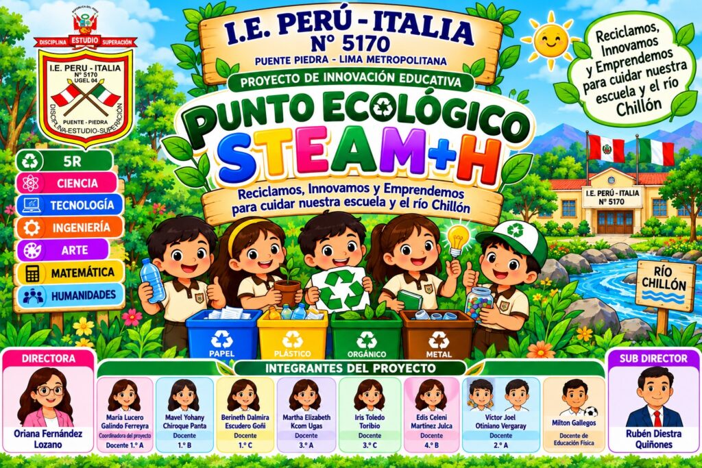 ESCUELA INTEGRADA: PUNTO ECOLÓGICO STEAM: Reciclamos, Innovamos y Emprendemos para cuidar nuestra escuela y el río Chillón